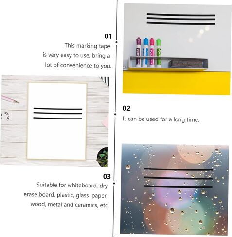 Pretyzoom تمييز الشريط لـ Whiteboard 6 Rolls علامة ملصقات سطح المكتب أشرطة 3 مم*33 قابلة للإزالة in Kuwait