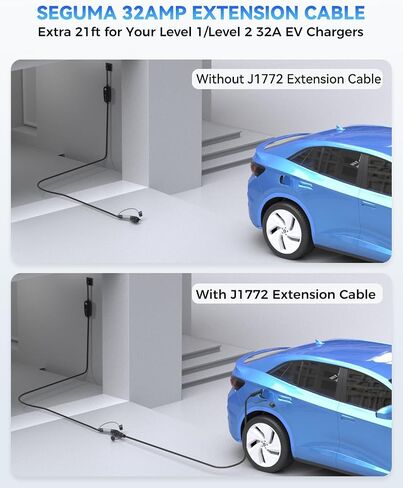 كابل تمديد J1772 بطول 40 قدمًا / 12 مترًا، كابل شحن 40 أمبير EV متوافق مع جميع شواحن J1772 EV، مناسب لجميع أجهزة J1772 EVs، سلك تمديد شاحن IP66 EV مع حقيبة حمل، سلك تمديد EV مرن in Kuwait