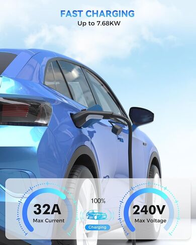 كابل تمديد J1772 بطول 40 قدمًا / 12 مترًا، كابل شحن 40 أمبير EV متوافق مع جميع شواحن J1772 EV، مناسب لجميع أجهزة J1772 EVs، سلك تمديد شاحن IP66 EV مع حقيبة حمل، سلك تمديد EV مرن in Kuwait