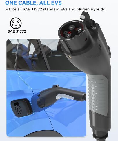 كابل تمديد J1772 بطول 40 قدمًا / 12 مترًا، كابل شحن 40 أمبير EV متوافق مع جميع شواحن J1772 EV، مناسب لجميع أجهزة J1772 EVs، سلك تمديد شاحن IP66 EV مع حقيبة حمل، سلك تمديد EV مرن in Kuwait