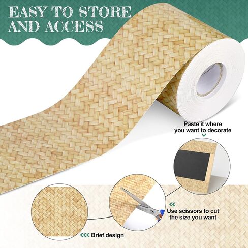 Zonon 65 Feet Seagrass Classroom Bulletin Board Borders Boho Straight Rolled Trim Classroom Borders for Bulletin Board Decorations School Home in Saudi Arabia
