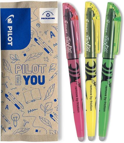 Pilot Frixion Erasable Highlighters - Yellow/Green/Pink (Pack of 3) FLW538639 in Kuwait