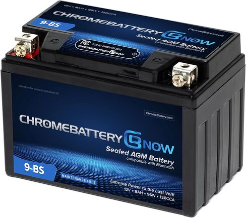 بطارية Chrome الآن YTX20L-BS صيانة اتصال لاسلكي بالهواتف الذكية بطارية بديلة مجانية لمركبات ATV والدراجات النارية والسكوتر وUTV: 12 فولت، 18 أمبير، محطة صامولة ومسمار (T3) in Kuwait