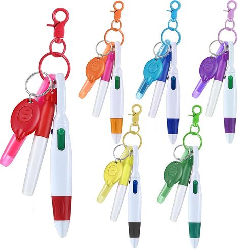 30 PCS مقطع القلم المكوك القابل للسحب مع Mini Highlighter Nurse Badge Pen Neon Marker LED Keychain Clip لممرضة هدية in Kuwait