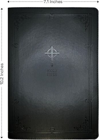Personalized NABRE Catholic Holy Bible Faux Leather Large Print Size | Custom with Name, Date or Text | Gift for Catholic and Religious Celebrations | Black in Kuwait