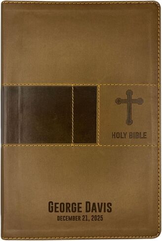 Personalized NIV Holy Bible Premium Indexed Small Print Bible | Custom Engraved with Name or Text on Faux Leather Cover | Custom Gift for Christian & Religious Celebrations | Blue in Saudi Arabia