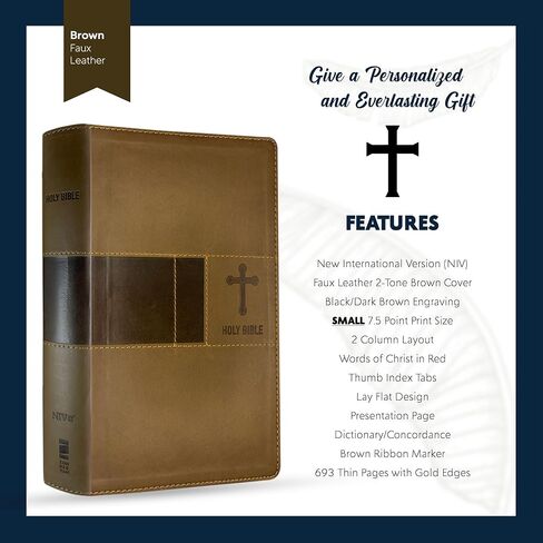 Personalized NIV Holy Bible Premium Indexed Small Print Bible | Custom Engraved with Name or Text on Faux Leather Cover | Custom Gift for Christian & Religious Celebrations | Blue in Saudi Arabia