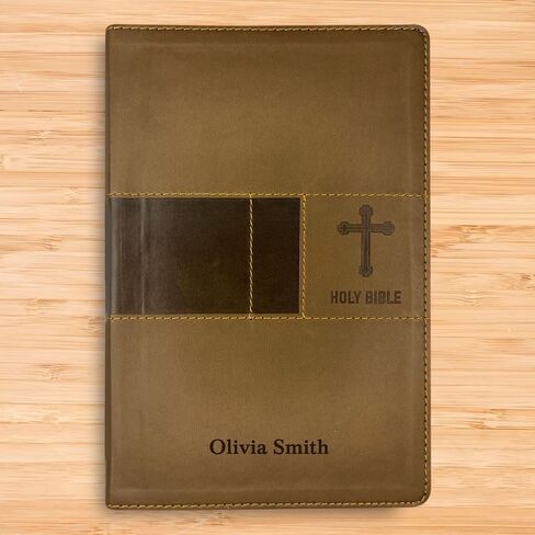 Personalized NIV Holy Bible Premium Indexed Small Print Bible | Custom Engraved with Name or Text on Faux Leather Cover | Custom Gift for Christian & Religious Celebrations | Blue in Saudi Arabia