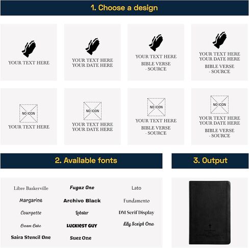 Personalized ESV Thinline Bible Large Print Faux Leather Holy Bible ESV | Custom Full Cover with Ephesians 6:11 Design and Your Own Text | Gift for Christian & Religious Celebrations | Black in Kuwait
