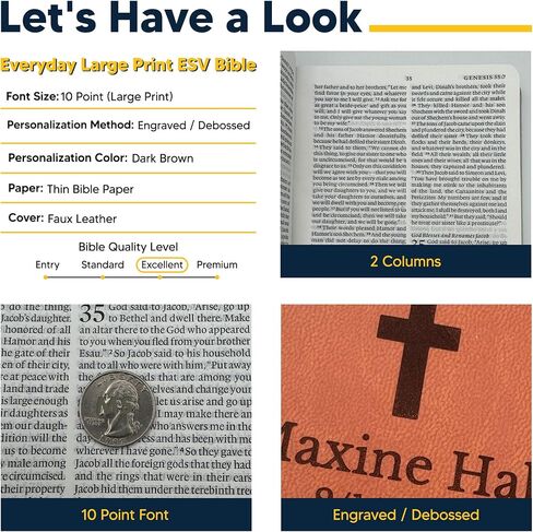 مخصصة ESV Thinline Bible كبيرة الطباعة فو فو فو ، الكتاب المقدس الكتاب المقدس ESV | تغطية كاملة مخصصة مع أفسس 6:11 تصميم ونصك الخاص | هدية للاحتفالات المسيحية والدينية | أسود in Kuwait