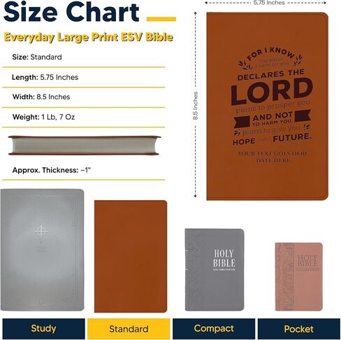 مخصصة ESV Thinline Bible كبيرة الطباعة فو فو فو ، الكتاب المقدس الكتاب المقدس ESV | تغطية كاملة مخصصة مع أفسس 6:11 تصميم ونصك الخاص | هدية للاحتفالات المسيحية والدينية | أسود in Kuwait