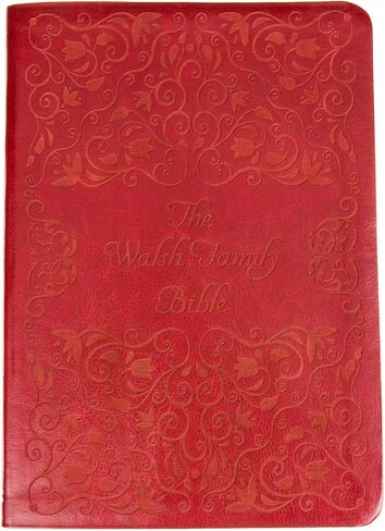 الكتاب المقدس العائلي المخصص-NAB-RE EDITION-مثل غطاء مثل SCROLL MOTIF-نقش مخصص-هدية العائلة الكاثوليكية الإرثية لحفلات الزفاف ، الذكرى السنوية ، إضافة اسم العائلة مجانًا (أسود ، قياسي) in Kuwait