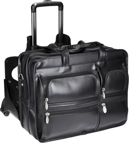 McKLEIN 17" Nylon Patented Detachable -Wheeled Laptop Briefcase- CLINTON- Black in Saudi Arabia