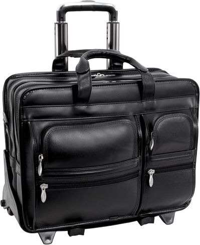 McKLEIN 17" Nylon Patented Detachable -Wheeled Laptop Briefcase- CLINTON- Black in Saudi Arabia