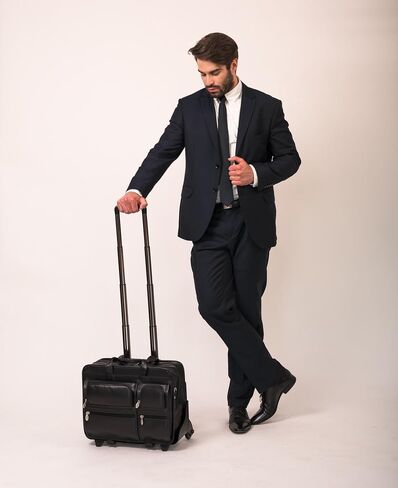 McKLEIN 17" Nylon Patented Detachable -Wheeled Laptop Briefcase- CLINTON- Black in Saudi Arabia