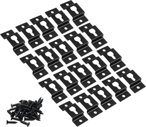 PIUTOUYAR 20 PCS شماعات ثقب المفتاح الثقيلة ، وملحقات شماعات القوس المعدنية مع مرايا إطارات الصور مرايا الخزانة مربع صوتي شماعات شماعات (أسود ، 40x20 مم) in Saudi Arabia