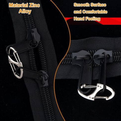 Winsyison 12pcs Zipper Clips anti theft ، أقفال سحب سحاب الزنك S Zipper ، Mini Dual Spring Carabiner Snap Hook for Outdoor Camping Hiking Fishing Fishcase Pascase على الظهر- الفضة in Kuwait