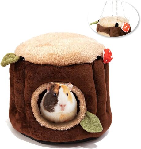 Guinea Pig Hideout Hamster Cage Accessories,Stump Style Soft Washable Hedgehog,Ferret,Rat Hammock for Cage,Chinchilla,Ferret, Bunny Bed,Small Animal Houses & Habitats(L) in Kuwait