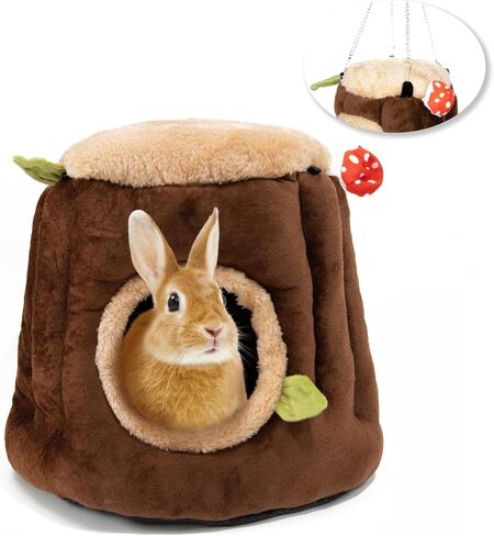 Guinea Pig Hideout Hamster Cage Accessories,Stump Style Soft Washable Hedgehog,Ferret,Rat Hammock for Cage,Chinchilla,Ferret, Bunny Bed,Small Animal Houses & Habitats(L) in Kuwait