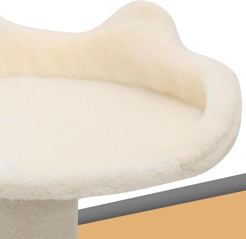 Tall Cat Tree with Scratching Post, 2 Cat Condos and Ladder, Cat Tower for Indoor Cats Kittens Climbing Tower with Anti-Tipping Rope, 60'' - Beige in Kuwait