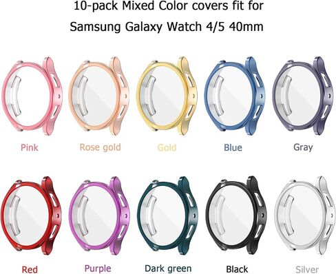 RICHONE [16Pack] Compatible with Samsung Galaxy Watch 4/5/FE 40mm Screen Protector, Flexible TPU Bumper Case Full Protection Face Covers Accessories for Samsung Watch FE 5/4 40 MM 16 Pcs Multicolor in Kuwait