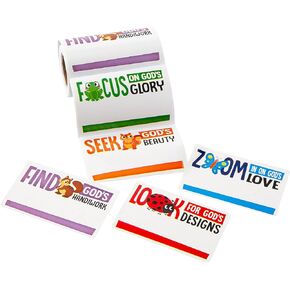 Fun Express 3 1/2" x 2 1/4" Zoom in VBS Paper Name Tags/Labels - 100 Pc.