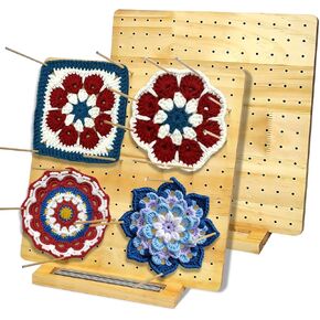 2 Pack 11.4" Blocking Boards for Crochet with 30 Pins, Granny Square Blocking Mats & Knitting Tools for Crochet Projects Ideal Women's Birthday Gift for Crafters