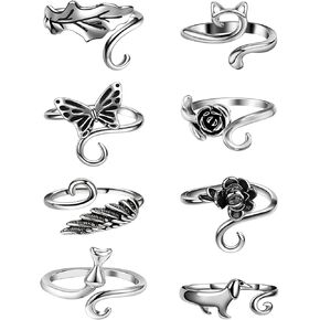 8 Pieces Crochet Tension Rings Crochet Ring Adjustable Crochets Ring for Finger Faster Knitting Crocheting Accessories for Crocheting Finger Yarn Crochets Rings Knitting Accessories for Women