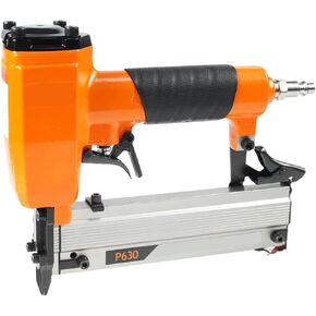 Oil-Free Pneumatic Staple Gun P630 23 Gauge Pneumatic Nail Gun with Safety Trigger Nails Length from 3/8" to 3/16" Use for Furniture