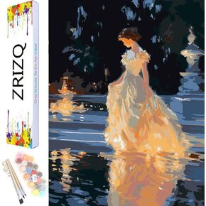 ZRIZQ Paint by Number for Adults Beginners,12" Wx16 L Canvas for Painting Kits for Adults in Colorful Box,Paint by Numbers for Home Wall Art Decor-Girl 11