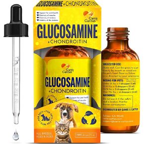 Joint Supplement for Dogs and Cats to Care for Ligaments, Muscles – Glucosamine for Dogs + MSM + Chondroitin – Natural Beef Flavor – Completely Safe for Pets of All Ages & Breeds – 2 Oz