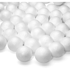 Luomorgo 20 Pack 2 بوصة كرات رغوة بيضاء للحرف اليدوية - مستلزمات حرفية مستديرة سلسة للزخارف DIY ، مشاريع مدرسية ، ديكور الحفلات والمنزل