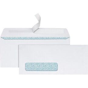 Office Depot Clean Seal(TM) Security Window Envelopes, #10 (4 1/8in. x 9 1/2in.), White, Pack Of 250, 77292