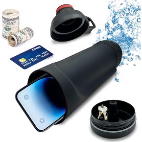 Diversion Water Bottle with 13.5oz Capacity - Ultimate Hidden Compartment for Travel, Beach, Car to Store Valuables like Jewelry, Cash, Money, Coins, Car Keys - Storage Home Security - Black