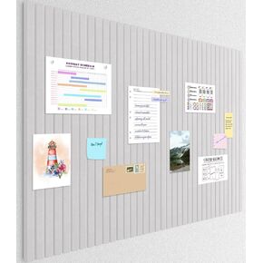 Smarpau Large Cork Board 48"X36", 12 Pack Felt Bulletin Boards, Corkboard Pin Board with 50 Removable Adhesive Tabs 35 Pushpins, Cork Wall Tiles for Office Home Classroom(Vertical Stripes Light Camel)
