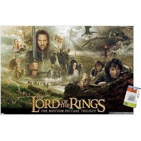 Trends International The Lord of the Rings: The Motion Picture Trilogy Wall Poster, 22.37" x 34.00", Poster & Push Pin Bundle