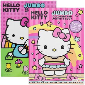 Hello Kitty Coloring Book 2 Title, Fun Game Workbook for Learning Drawing Coloring, Gift for Kids Toddler Activity at Classroom Home, 80 Pages 2-Pack