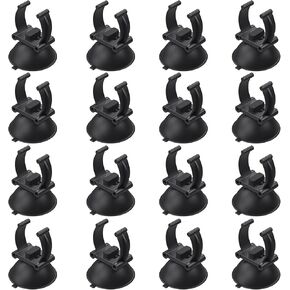 16 Pack Aquarium Suction Cups with Clip Black,for 1" Standard Aquarium Heater, Tubing Hose, Plant Fish Tank