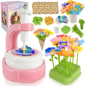 Fabric Flower DIY Craft Kits Toys for Kids, Flower Press Toy, Arts & Crafts for 4+ Year Old Girl Birthday Gifts, Crafts for Kids Ages 4-8-12, Gift for 6 Year Old Girl