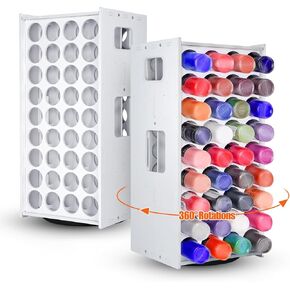 Acrylic Paint Organizer with 72 Holes, 360° Spinning Craft Organizers and Storage Tower, Vertical Paint Organizer Stand Compatible with 2oz Apple Barrel, Folkart, Craft Paints, Desk Organizer
