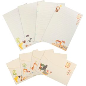 36 PCS Cat Stationery Paper and Occares مجموعة ، ودافئ طابع القطط ، وأوراق رسائل لطيفة للدعوات ، حفلة العطلة للدعوات (24 ورقة قرطاسية مع 12 مغلفة)