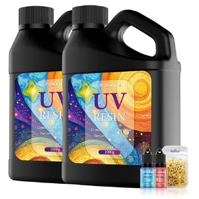 UV Resin Kit 1000g Premium Crystal Clear Fast Curing Resin for DIY Craft Jewelry Making