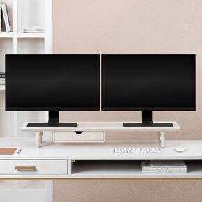 ANJI Mountain Monitor Stand - منظم سطح المكتب وناهض الكمبيوتر المحمول ، مراقب مريح ، موقف مراقب لتوفير الفضاء للمكتب ، البناء المتين ، التجميع السهل ، مثالي للمنزل والمكاتب ، الأسود