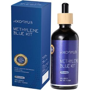 مجموعة مسحوق الميثيلين الأزرق، 8 جرام، تم اختباره من قبل طرف ثالث بنسبة 99+%، متوافق مع درجة USP، مكمل غذائي لصحة الدماغ للبشر، خالٍ من الفورمالديهايد، بما في ذلك أكواب القياس والقمع in Kuwait