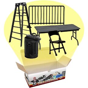Set of 5 Wrestling Action Figure Accessories [Solid Black Edition] for Wrestling Action Figures