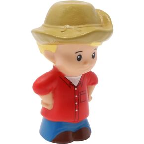Fisher-Price Replacement Part for Collectible Little People Tow N Pull Tractor Farm Playset X0018 - Replacement Blonde Farmer Eddie Figure - Wearing Cowboy Hat