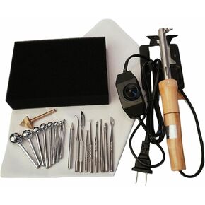 Electric Fabric Flower Maker, DIY Artificial Fabric Flower Making Tool, with 18 Ironing Heads, Adjustable Temperature, Anti-Scalding Bracket, Fake Flower Making Kit