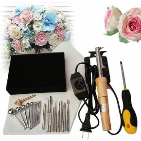 18 Heads Fabric Flower Maker Fake Flower Making Petal Modeling Tools Set, Electric Fabric Flower Maker, Artificial Flower Making Kits for Flower & Plant Lovers
