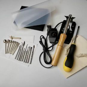 Artificial Fabric Flower Making Tool, Electric Fabric Flower Ironing Machine, Adjustable Temperature, with 18 Ironing Heads, for Petal Modeling Tools Set