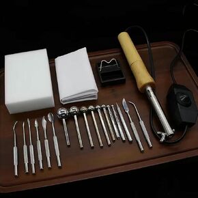 Electric Fabric Flower Maker 17 Heads Fabric Flowers Ironing Tool Set, Adjustable Temperature Artificial Flower Ironing Machine